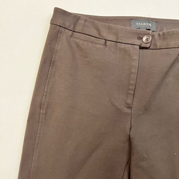 Talbots Womens Dress Career Pants Brown Mid Rise Flat Front Stretch Twill 6 - Picture 3 of 10